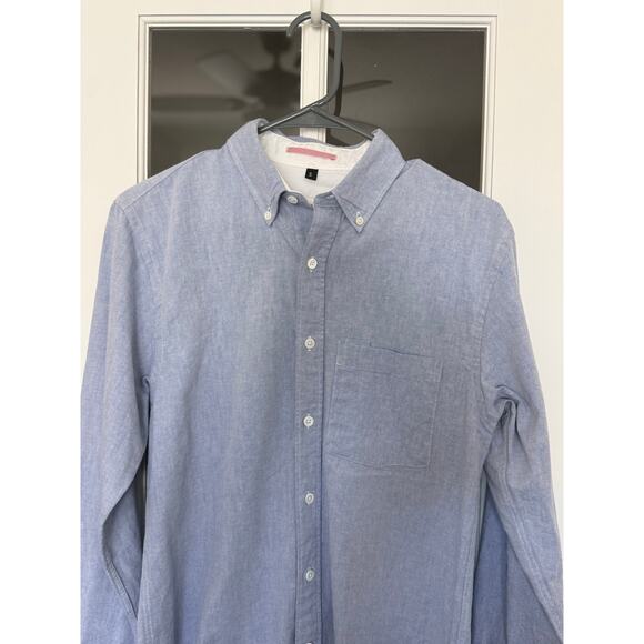 APOLIS Global Citizen Men's washed Oxford Blue Button Down Shirt size small - Picture 2 of 12